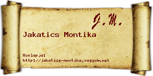 Jakatics Montika névjegykártya